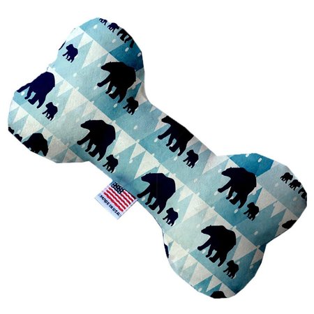 MIRAGE PET PRODUCTS Winter Bear Tracks Canvas Bone Dog Toy 10 in. 1307-CTYBN10